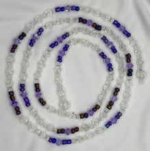 Load image into Gallery viewer, White &amp; Purple Crystal Waist Beads
