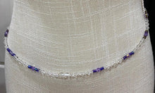 Load image into Gallery viewer, White &amp; Purple Crystal Waist Beads
