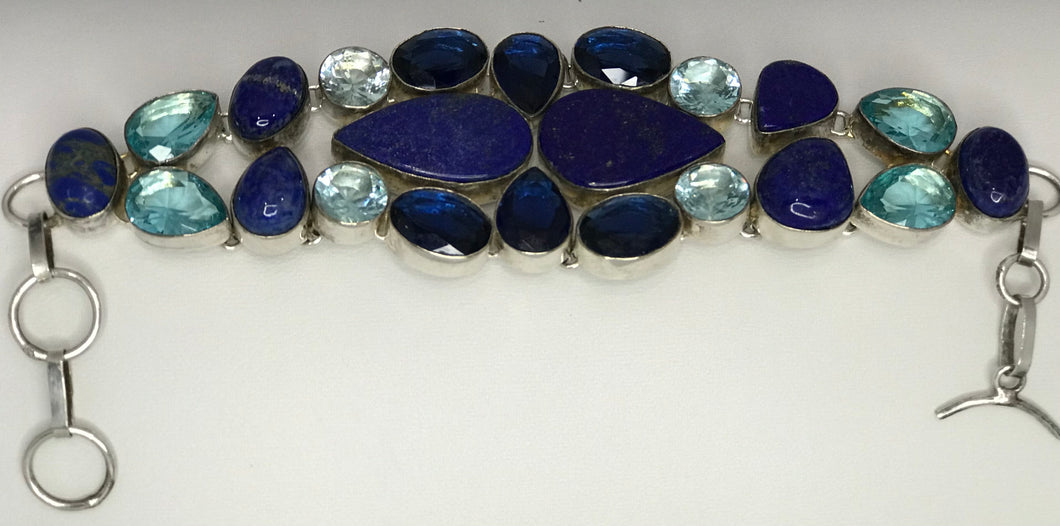 Lapis lazuli silver bracelet