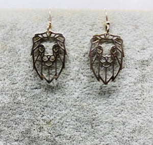 Sterling Silver Small Lion's Head Earrings