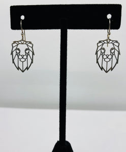 Sterling Silver Small Lion's Head Earrings