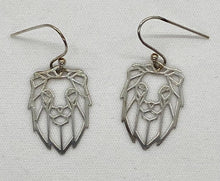 Load image into Gallery viewer, Sterling Silver Small Lion&#39;s Head Earrings
