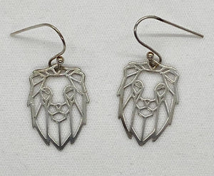 Sterling Silver Small Lion's Head Earrings